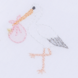 Alternative view of Pink Vintage Stork Bib