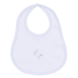 Light Blue Vintage Stork Bib