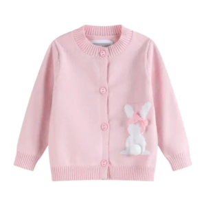Pink Knit Bunny Cardigan