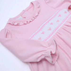 Alternative view of Valentine's Classics Pink Smocked Long Sleeve Dress