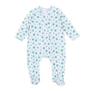 Printed Zipper Footie - Green
