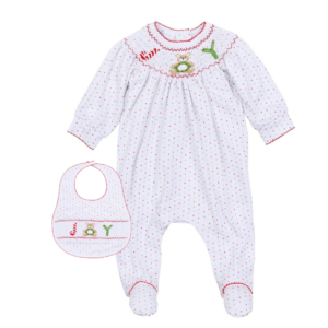 Alternative view of Christmas Joy Classics Smocked Bib